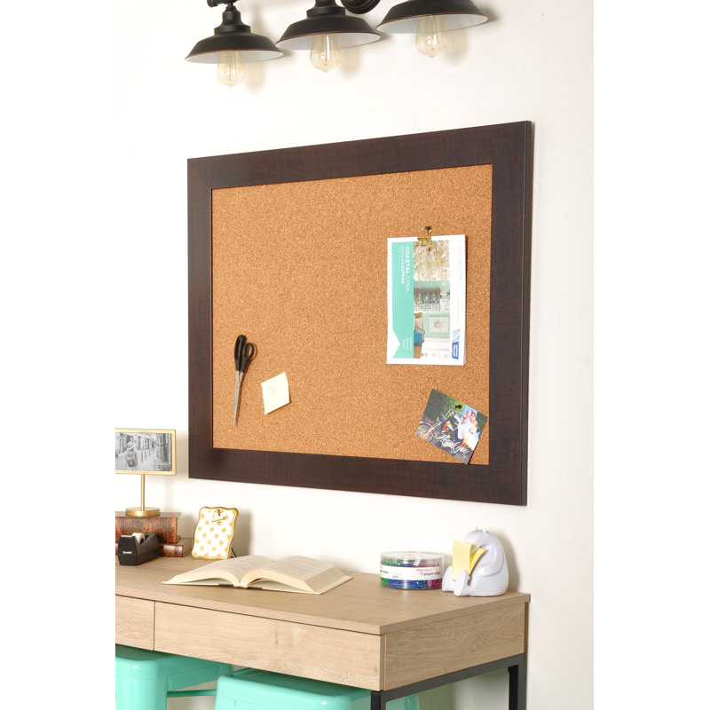 Gracie Oaks Framed Wall Mounted Cork Board Wayfair